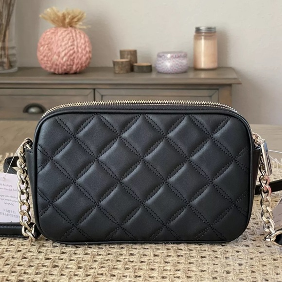 Kate Spade New York Natalia Quilted Smooth Leather Double zip Crossbody - Picture 8 of 8